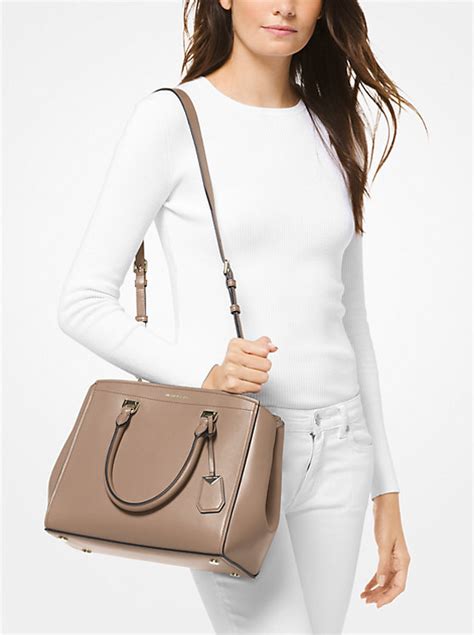 michael kors benning xl|Benning Large Leather Satchel .